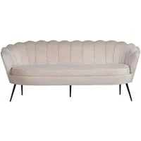 ebuy24 Sofa Nice Sofa 3 Personen velour beige., 1 Teile