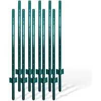 relaxdays Zaunpfosten für Drahtzaun im 10er Set, (10-St), grün, 90 cm