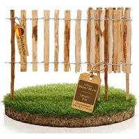 BooGardi Beetumrandung Beeteinfassung Steckzaun Staketenzaun, LxH: 300x35 cm, 35 cm hoch x 300 cm lang Lattenabstand 7-9cm · 6 Größen, Mini Zaun · Kleiner Gartenzaun zum Stecken · Holz · Garten