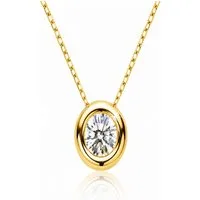 ROUGEMONT Kette mit Anhänger Funkelnde Moissanit Damen Kugel Halskette 925 Silber 18K Gold 1,0ct, Funkelnder Moissanit Stein mit intensiver Brillanz & Fire Effekt