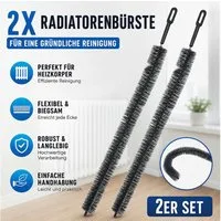 Koopman Drahtbürste Radiatorbürste Metall 70 cm Flexibel 2 er Set, (Set, 2-tlg., Packung), 2er Set, Flexible, 70 cm, Schwarz, Metall