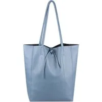 ITALYSHOP24 Schultertasche Made in Italy Damen Premium Leder SHOPPER Tasche HOBO Umhängetasche, Echtleder Business Bag leicht groß klassisch sicher geräumig Beutel