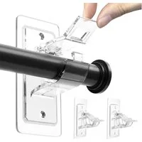 FOUORTUNATE-BEE Gardinenstangenhalter Gardinenstangenhalterungen ohne Bohren, selbstklebende Gardinenstangenhalter, verstellbare, nagelfreie, (Gardinenstangenhaken), für Schlafzimmer, Wohnzimmer, Küche, Badezimmer, Toilett