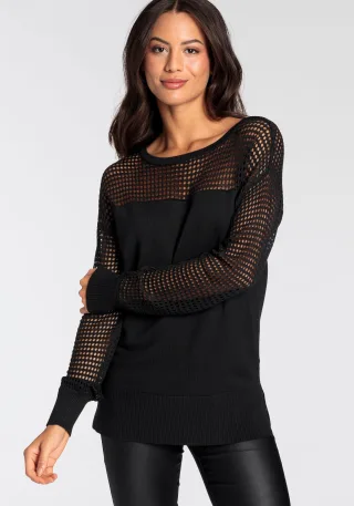 Melrose Ajourpullover mit trendy Lochmuster