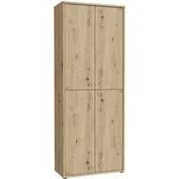 FORTE Schuhschrank Alice Springs, Schuhschrank, Höhe 191,9 cm, 4 Türen, viel Platz (B/H/T 74,5/191,9/34,9 cm) Stauraumschrank, Mehrzweckschrank, Breite 74,5 cm, mit 8 Böden