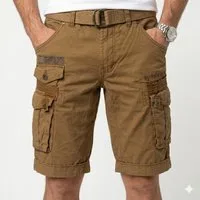 Geographical Norway Cargoshorts kurze Hose aus Baumwolle, Sommer-Bermuda (1-tlg) Herrenshorts mit Gürtel Größe S bis 5XL