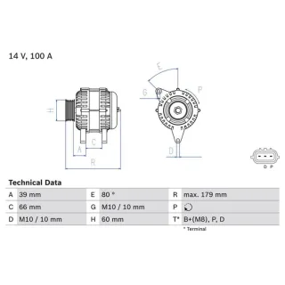 Bosch Lichtmaschine 100A Mazda 5 6 2,0