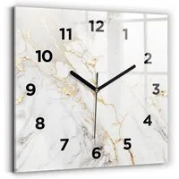 Tulup Wanduhr Glasmarmoruhr Dekorative Rechteckige Uhr aus Gehärtetem Glas