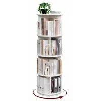 Oak&Tea Bücherregal Bücherregal drehbar mit 4 Ebenen, Standregal für Bücher & Deko, 4 Etagen, Höhe 128cm, drehbar, Durchmesser 40 cm, platzsparend