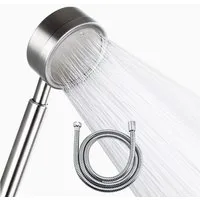 wohnTRAUM24 Handbrause Duschkopf mit Schlauch 1,5m, Duschbrause Hochdruck Dusche, (Hochdruck Dusche Sparduschkopf aus Edelstahl Universal Brausekopf Wassersparend Anschlussgewinde G), Duschbrause mit Brauseschlauch für Duschen