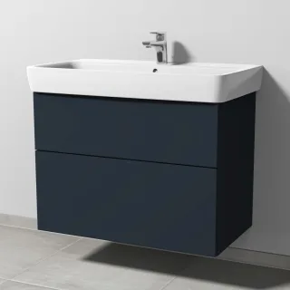 Sanipa 3way Waschtischunterbau zu Geberit Renova Plan Waschtisch mit 2 Auszügen, Marine-Matt SP8791R