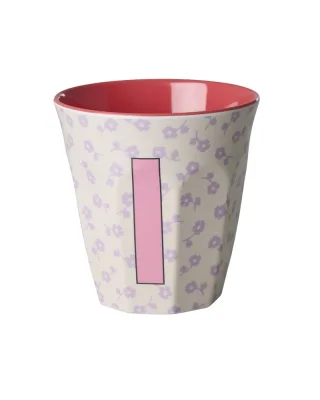 Rice Melamin Becher Buchstabe I/Flowers/beige 250ml