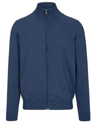 COMMANDER Finest Clothing - Zip Cardigan, uni dark denim mel. - Gr. - 3XL
