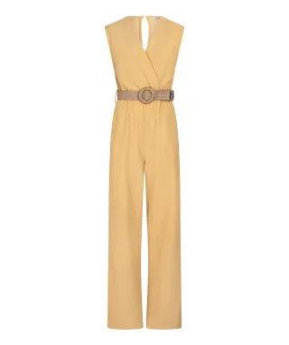 Esqualo - Jumpsuit mit Struktur gelb - Gr. - L