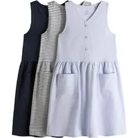 The Set Jerseykleid The Set Ärmellose Kleider mit Taschen, 3er-Pack (3-tlg)