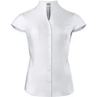 Vincenzo Boretti Klassische Bluse leicht tailliert soft Oxford Kelchkragen Kurzarm