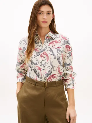ESS LINEN ROUND HEM LS SHIRT - Gr. - XL