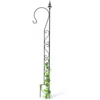 DanDiBo Rankhilfe Garten Metall mit 1 Halter 145 cm Schwarz Rankgitter Kletterpflanzen, Kletterhilfe mit Haken