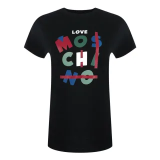 Moschino Jumble Logo Schwarzes T-shirt