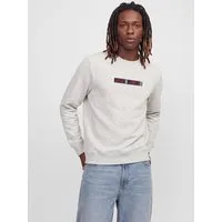 Jack & Jones Sweatshirt JJMUNK SWEAT CREW NECK Materialmix, normal geschnitten
