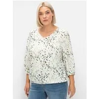 Sheego Klassische Bluse Tunika 3/4-Arm