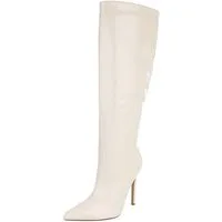 Ital-Design Kniehohe High Heels mit elegantem Design für besondere Anlässe High-Heel-Stiefel (90851802) Pfennig-/Stilettoabsatz Stiefel in Creme