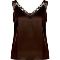 Zero Blusentop braun,Casual,Polyester,Unifarben,V-Ausschnitt,Ärmellos,Casual Fit