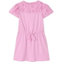 vertbaudet Minikleid Mädchen Kleid mit Lochstickerei Lochstickerei