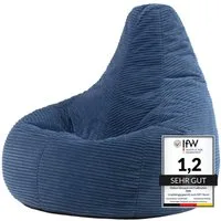 icon Sitzsack Sessel mit Rückenlehne aus Cord „Dalton“, Sitzsack XXL, Gaming Sitzsack, Made in Germany, Erwachsene & Kinder