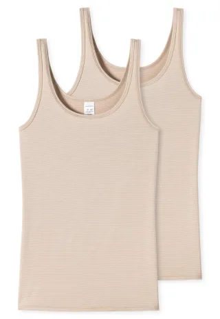 SCHIESSER - 2PACK Trägertop sand - Gr. - 36