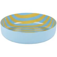 Present Time Servierschale Schale Animado Gelb Blau gestreift (18,5cm)