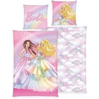Barbie Kinderbettwäsche - ‘Rainbow’, 100% Baumwolle