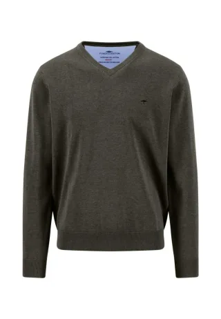 Fynch Hatton - Pullover mit V-Ausschnitt grün - Gr. - XL