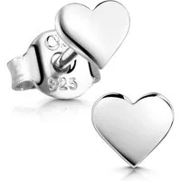 Materia Paar Ohrstecker Silber Herz Liebe klein für Mädchen und Damen SO-260, 925 Sterling Silber, rhodiniert