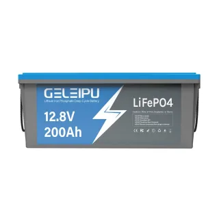 [EU Direct] GELEIPU 12V 12.8V 200Ah LiFePO4 Battery, 2560Wh Rechargeable Lithium Battery Built-in 100A BMS, Perfect for