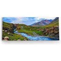 möbel-direkt.de Leinwandbild Bach in den Alpen Berge Berglandschaft Gebirge