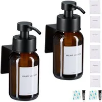 relaxdays Seifenspender zur Wandbefestigung, (2-tlg), 2er Pack