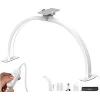 Neewer LED Schreibtischlampe HM02-D 29" Halbmond Nagellampe für Tisch, 36W, Klappbare, LED fest integriert, 3000K bis 6500K, 1 x Linker Sockel, 1 x Rechter Sockel, 1 x Telefonhalterung, 1 x Netzadapter mit langem Kabel, 1 x Benutzerhandbuch, Nagelstu