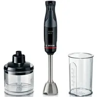 BOSCH Stabmixer ErgoMaster Serie 4 MSM4B620, 4 Klingen, Zerkleinerer, Becher, schwarz, 1000 W, Mixfuß Edelst., großer Bedienhebel, Keramikkupplung, Made in Europe