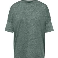 CECIL Kurzarmshirt LINEN OPTIC_Solid Button T-Shi