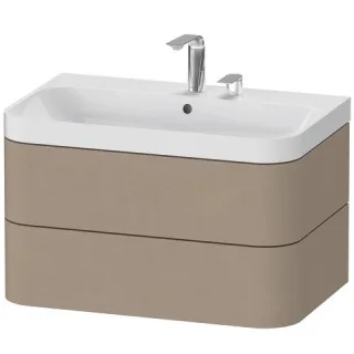 Duravit Happy D.2 Plus c-shaped Set wandhängend Leinen Matt 775x490x480 mm - HP4347E7575 HP4347E7575