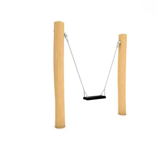 Professionelle Spielplatz-Schaukel PRO Twig aus massivem Robinienholz Ø 18 cm - Zertifiziertes öffentliches Spielgerät für Kindergarten - Wickey
