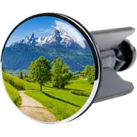 Sanilo Waschbeckenstöpsel Alpen, Ø 4.0 cm, hochwertig, universell, mit Motiv, 100% wasserdicht