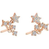 Hey Happiness Paar Ohrstecker Stern Nachthimmel, mit Zirkonia, Zarte Kleine Damen Ohrringe Silber 925