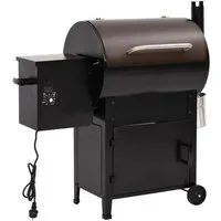 vidaXL Grillkamin Pelletgrill mit Schornstein Schwarz 104 cm Eisen