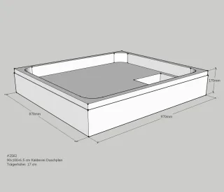 Neuesbad Wannenträger für Kaldewei Duschplan 90x100x6,5 SD21823