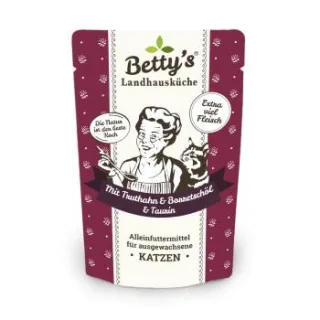 Betty's Landhausküche Frischebeutel mit Truthahn 12 x 100g für Katze