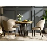 Beautysofa Esstisch Lumi im Loft-Stil, ausziehbar Ø 100–180 cm (hitze- und verfärbung beständig, Metallbeinen), verschiedene Farben