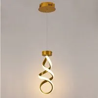 JDONG Pendelleuchte Moderne LED Hängeleuchte Spirale 150cm Höhenverstellbar, LED fest integriert, 3000K Warmweiß, Gold/Schwarz, 35H*15D Hängeleuchte für Esszimmer Wohnzimmer Bar Küche
