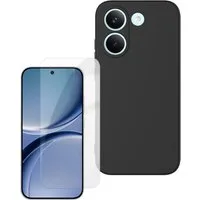 Wigento Handyhülle + Schutzglas für Xiaomi Poco X8 Pro in 1 TPU Schutz + 9H Hartglas 6,59 Zoll, Produktset TPU Hülle mit Hart Glas